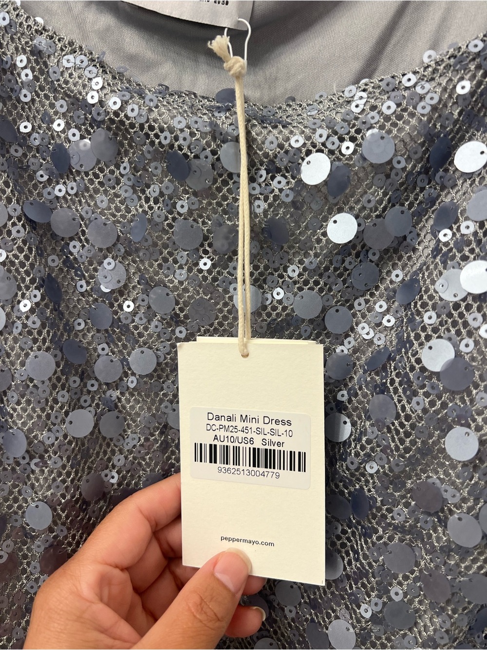 Peppermayo Silver Sequin Mini Dress - Picture 8 of 10